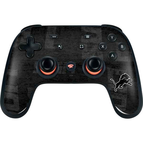 NFL Detroit Lions Black & White Google Stadia Controller Skin